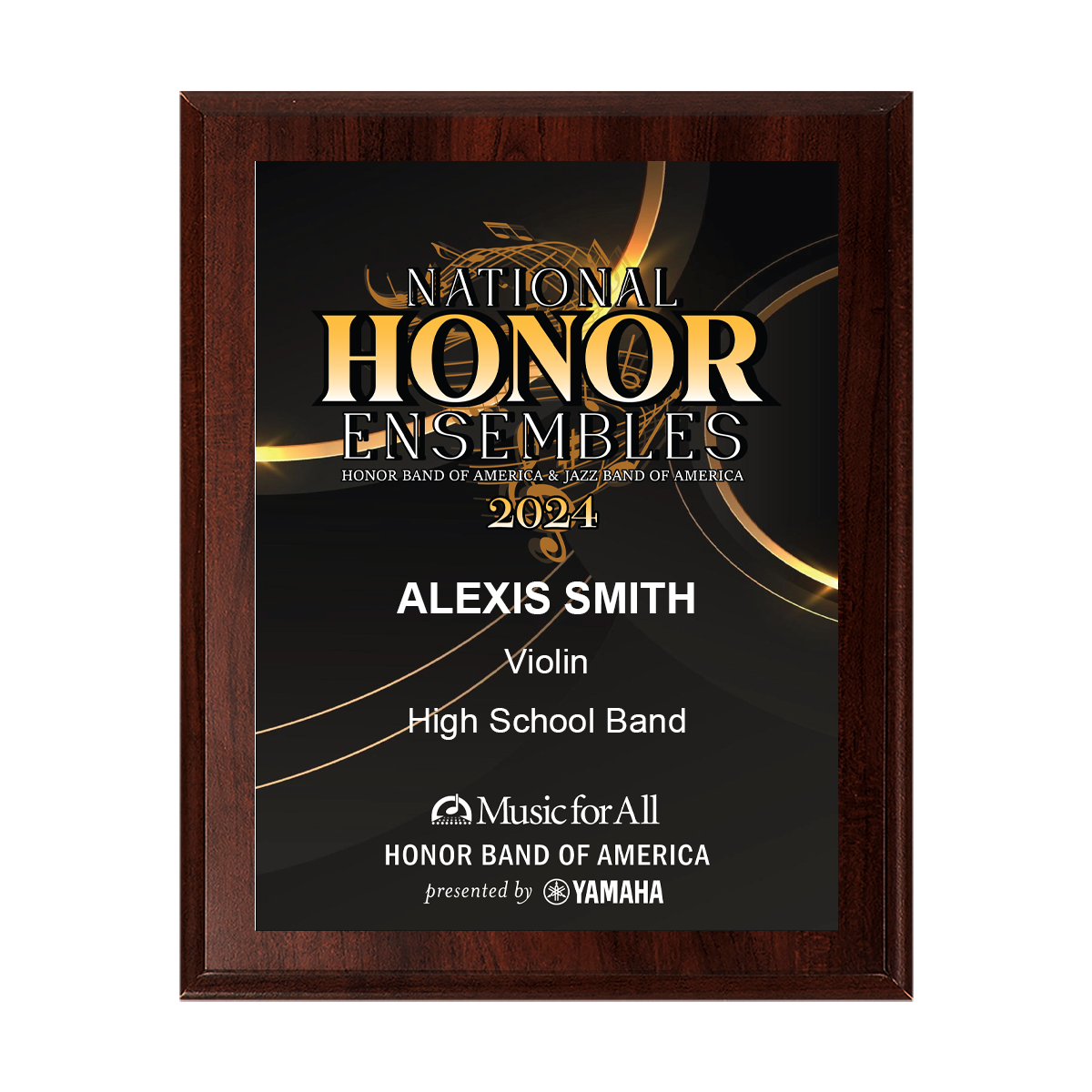 2024 MfA National Honor Ensembles 8x10 Plaque