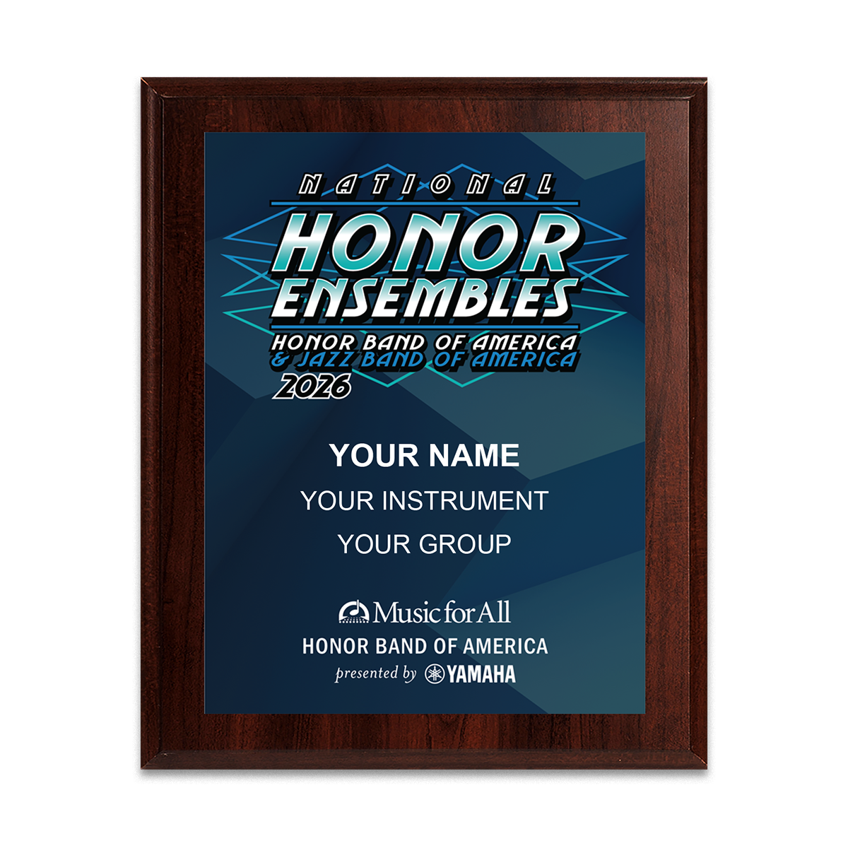 2026 Music for All Honor Ensemble 8x10 Plaque